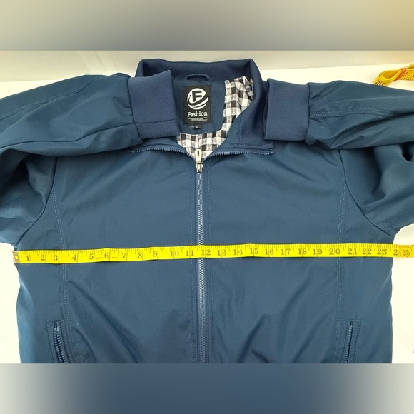 Fashion 100% polyester jacket Men’s Size Large Blue with Pockets - Picture 7 of 9